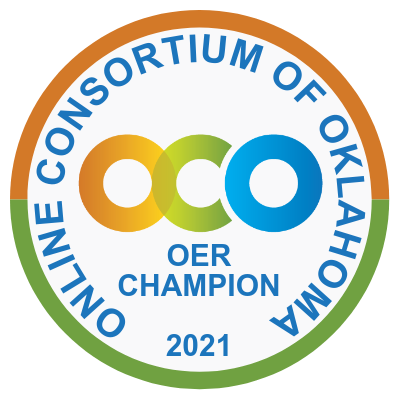 Online Consortium of Oklahoma OER Champion 2021